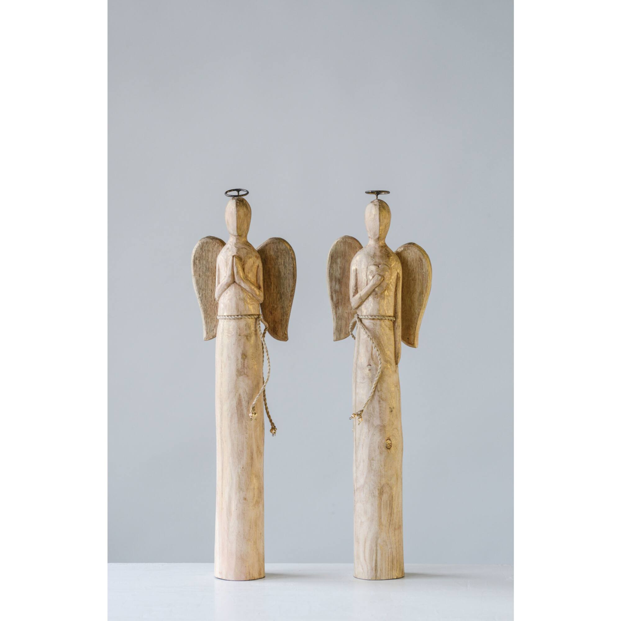 Hello Honey® 24.25" Mango Wood Angel Set